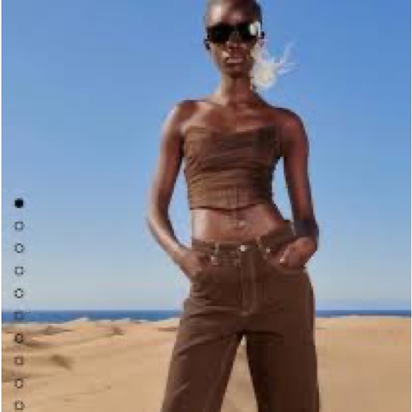 Zara tulle corset top in brown, size xs. NWT - Picture 10 of 10